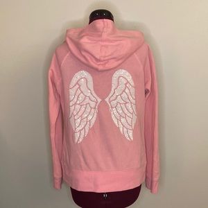 Victoria’s Secret full-zip pink hoodie jacket, size M